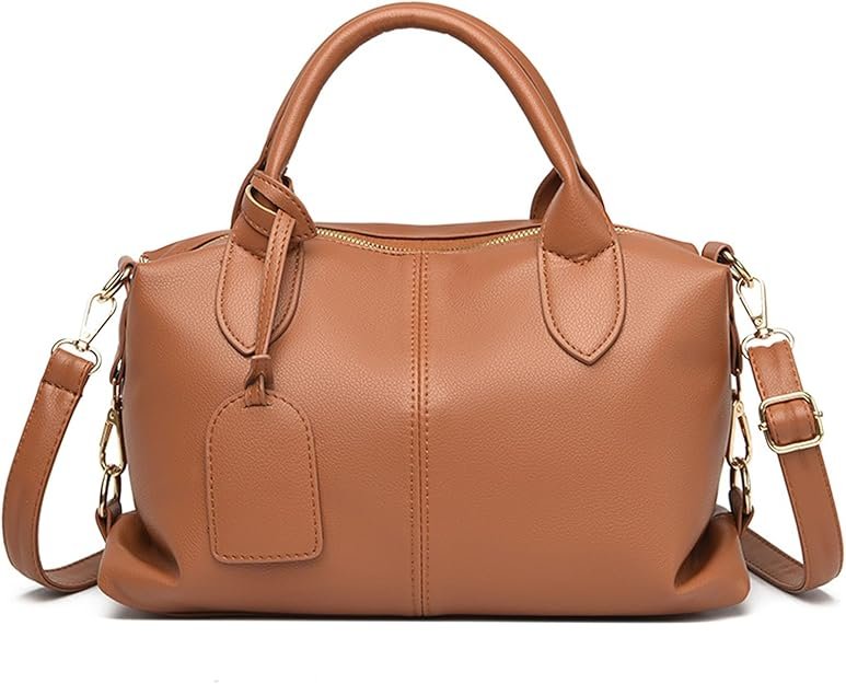 Femme Sacs portés main en PU Cuir Sac a Main Mode Sacs à Bandoulière Retro Boston Sacs Portés Epaule