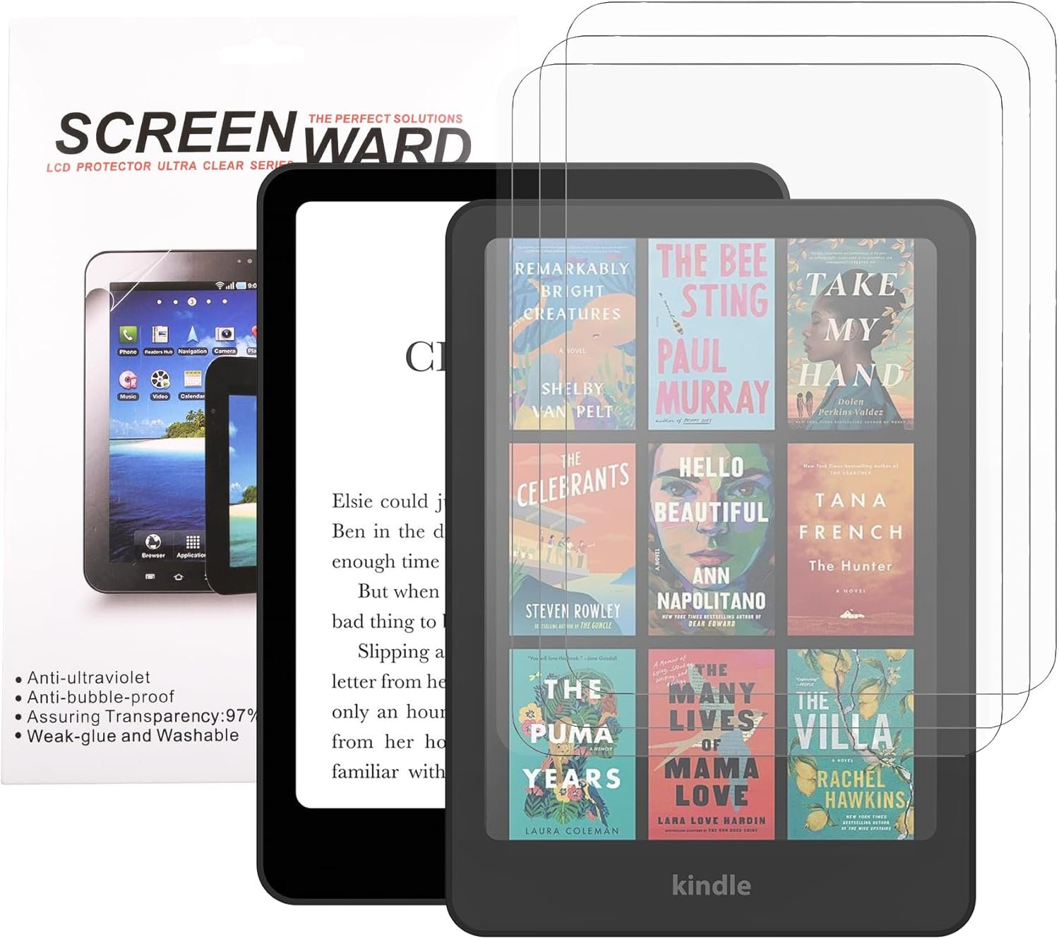 BHHB Lot de 3 Films de Protection d'écran en PET pour Kindle Paperwhite 7" 12ème Génération 2024 et Kindle Colorsoft Signature Edition, 2025