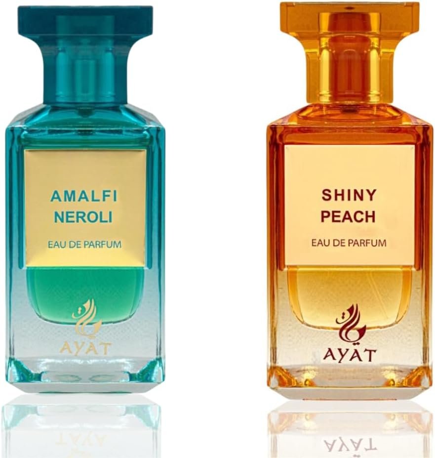 Coffret 2 Parfums – Eau de Parfum Amalfi Neroli & Shiny Peach – 2x80ml – Mixte – Parfum Oriental de Dubaï – Longue Durée – Idée Cadeau