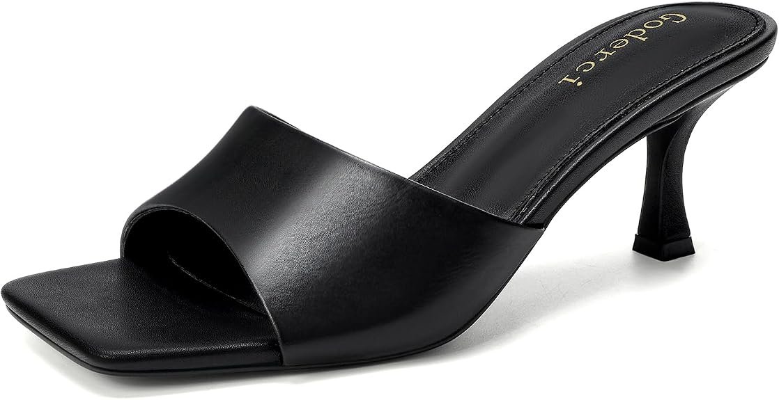 Talons pour chatons pour femmes Square Open Toe Mules Sandales