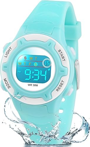 Montre Enfant Numérique Garçon Fille,Montres Digitale Sport avec LED 7 Couleurs Lumineuse,Étanche 30M,Alarme,Chronomètre,Date,Cadeaux pour Enfants