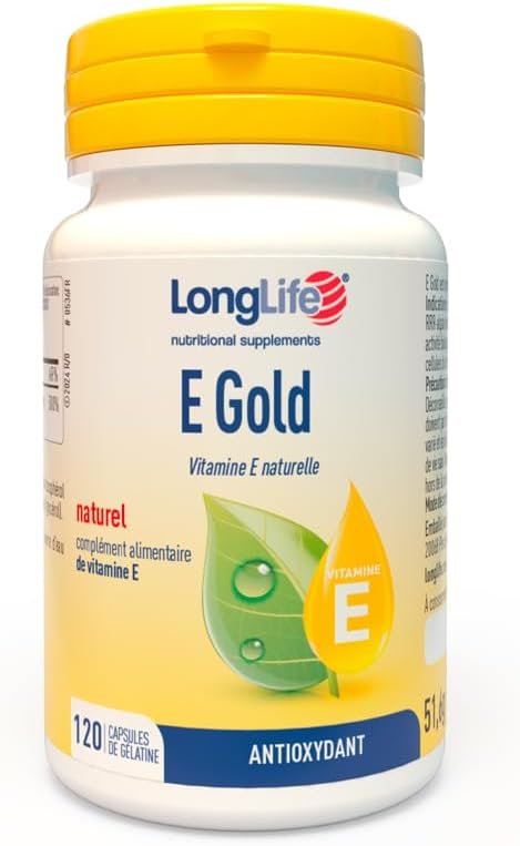 Vitamine E sous forme de d-alpha-tocophérol | Forme la plus puissante de vitamine E | Action antioxydante | 3 mois de traitement | Sans gluten