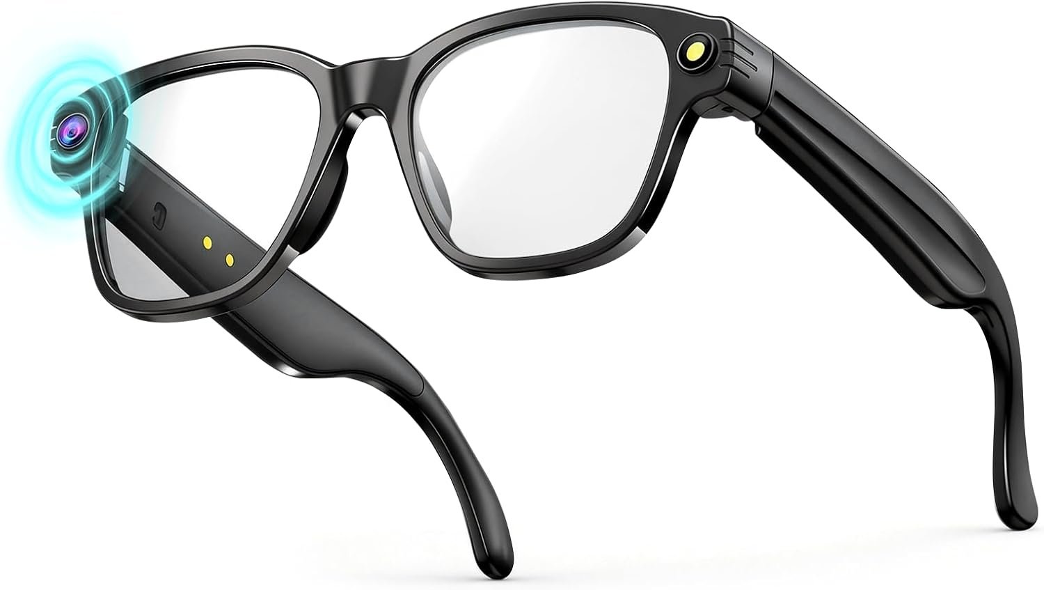 Lunettes intelligentes AI pour hommes et femmes, Caméra 4K 8MP alimentée par IA ChatGPT, Traduction en temps réel, Lunettes Bluetooth, Nettoyage, 41,8g