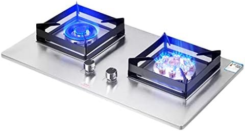 Cuisinière à gaz double brûleur, verre trempé intégré, facile à nettoyer, convient pour cuisine, camping-car, camping