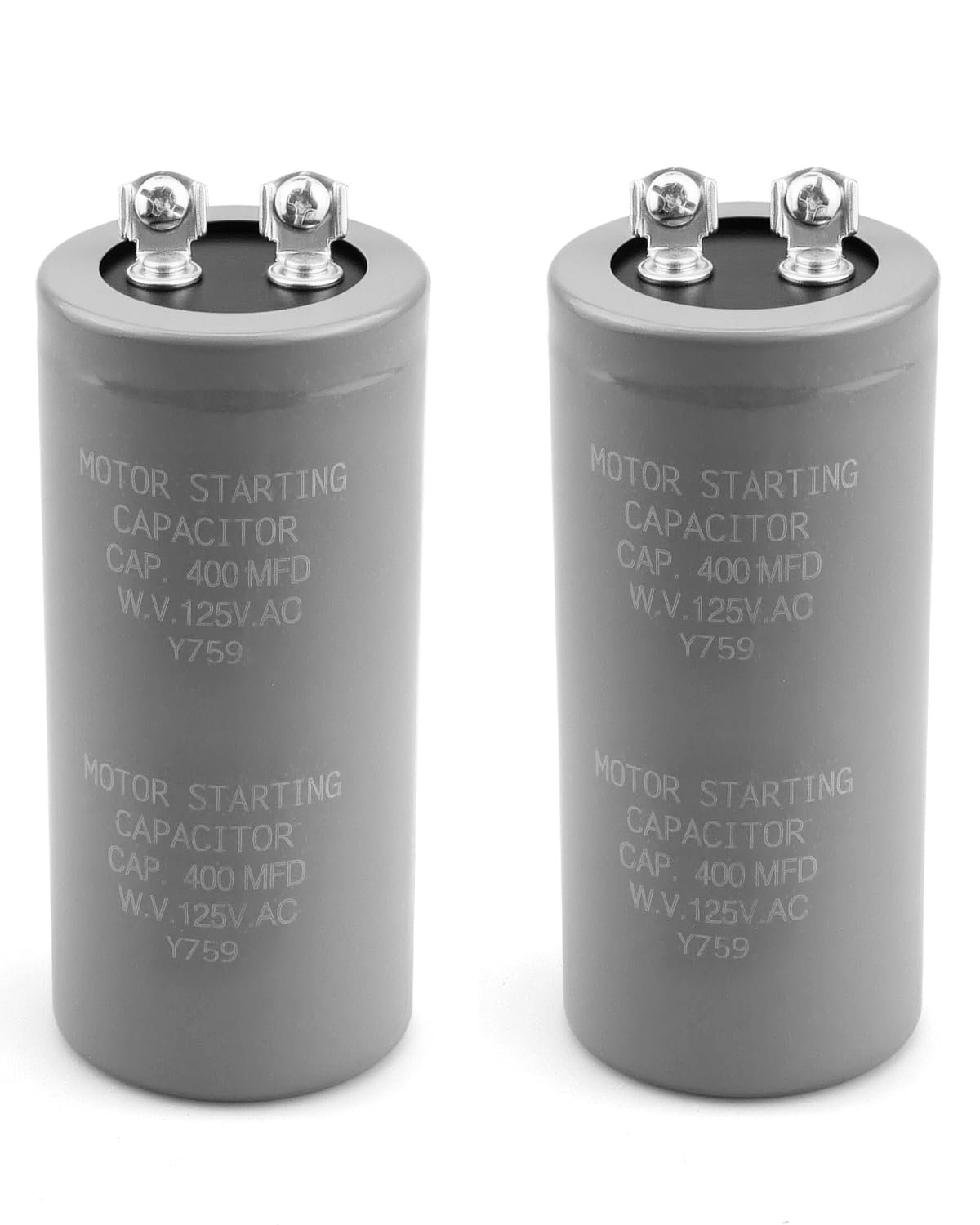 Lot de 2 Condensateurs CD60 400 uF, 400 MFD, 125 VAC pour Climatisation, Climatisation de Réfrigérateur, Condensateur de Démarrage Moteur