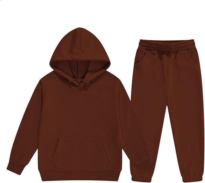 Ensemble de Survêtement à Capuche pour Garçons et Filles, Couleur Unie