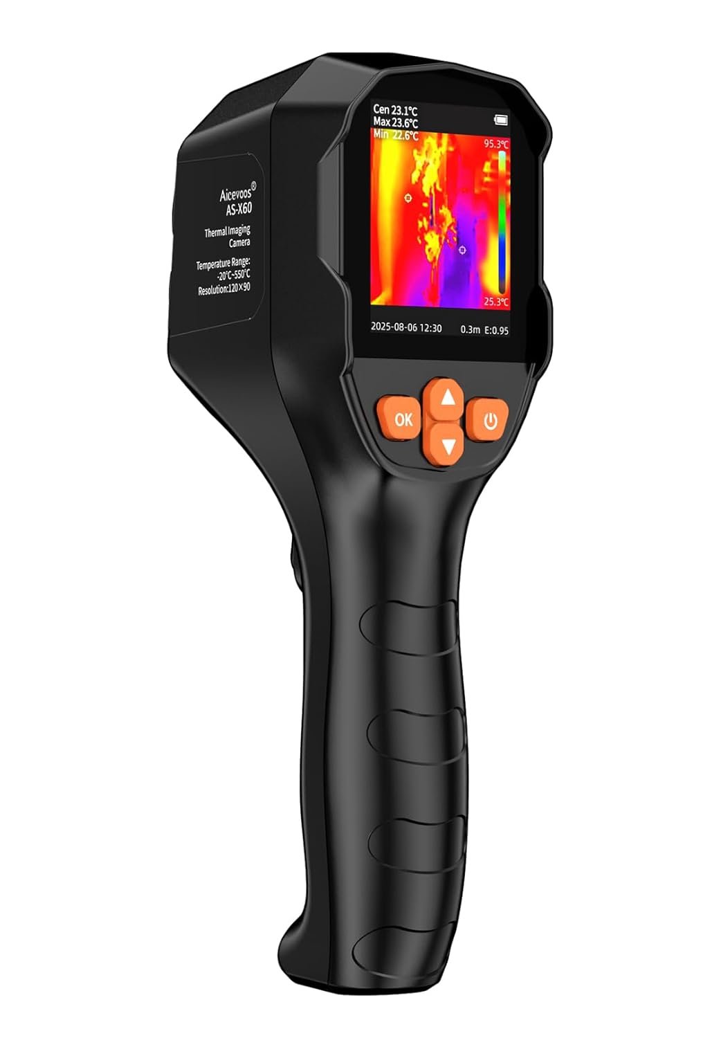 Caméra thermique Aicevoos X60, SuperIR Résolution IR 240x240, Caméra Thermique avec Caméra Visuelle, Résolution IR 120 x 90, Caméra Infrarouge 25 Hz, -4 °F à 1022 °F, champ de vision 50°