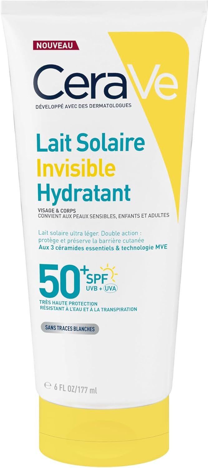CeraVe, Lait Solaire Invisible Hydratant 24h SPF50+