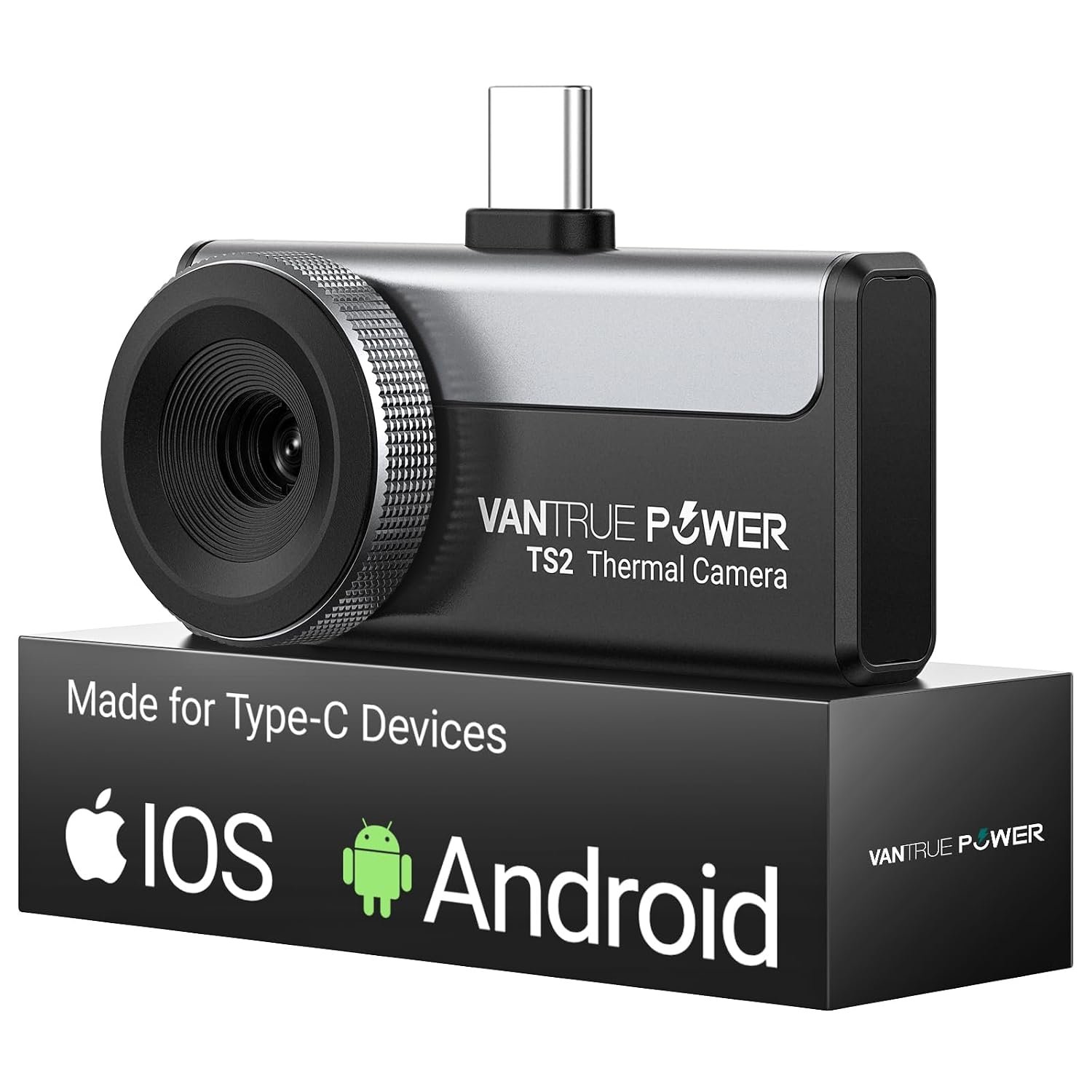 TS2 Caméra Thermique pour Android & iOS iPhone, Caméra Infrarouge avec Objectif Macro 8 mm à Mise au Point Manuelle, 512 x 384 Super Résolution, -20 °C à 550 °C, Inspection de Bâtiment
