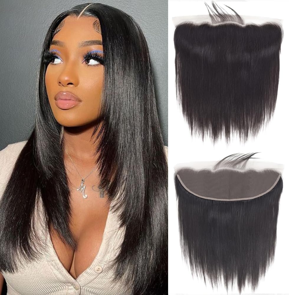 Closure Tissage Bresilienne Cheveux Humain 13×4 HD Lace Frontal Tissage Closure Natural Hairline Brazilian Virgin Human Hair Naturelle Couleur 12 Pouces(30cm)
