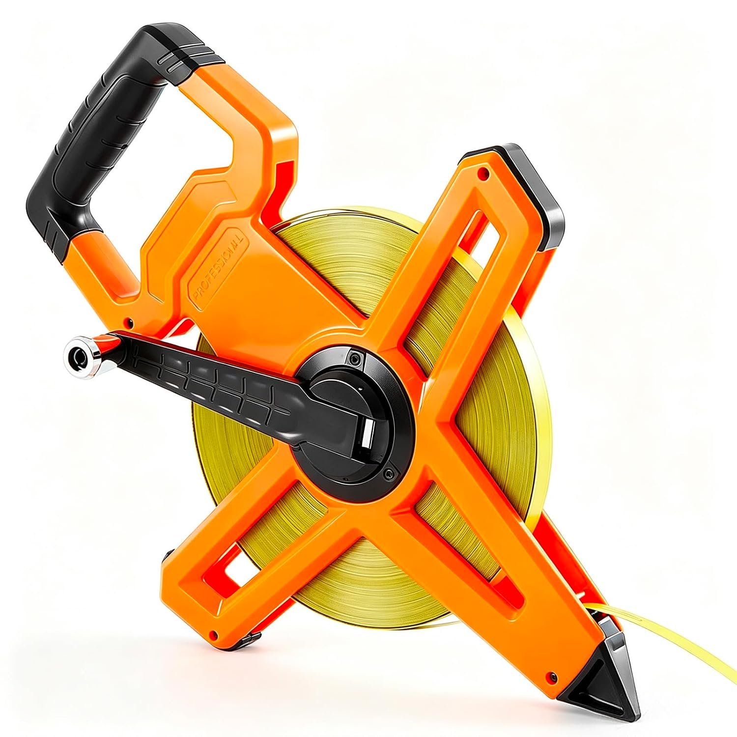 1 Pcs 328ft/100m Open Reel Steel Tape Measure, Dual Scale