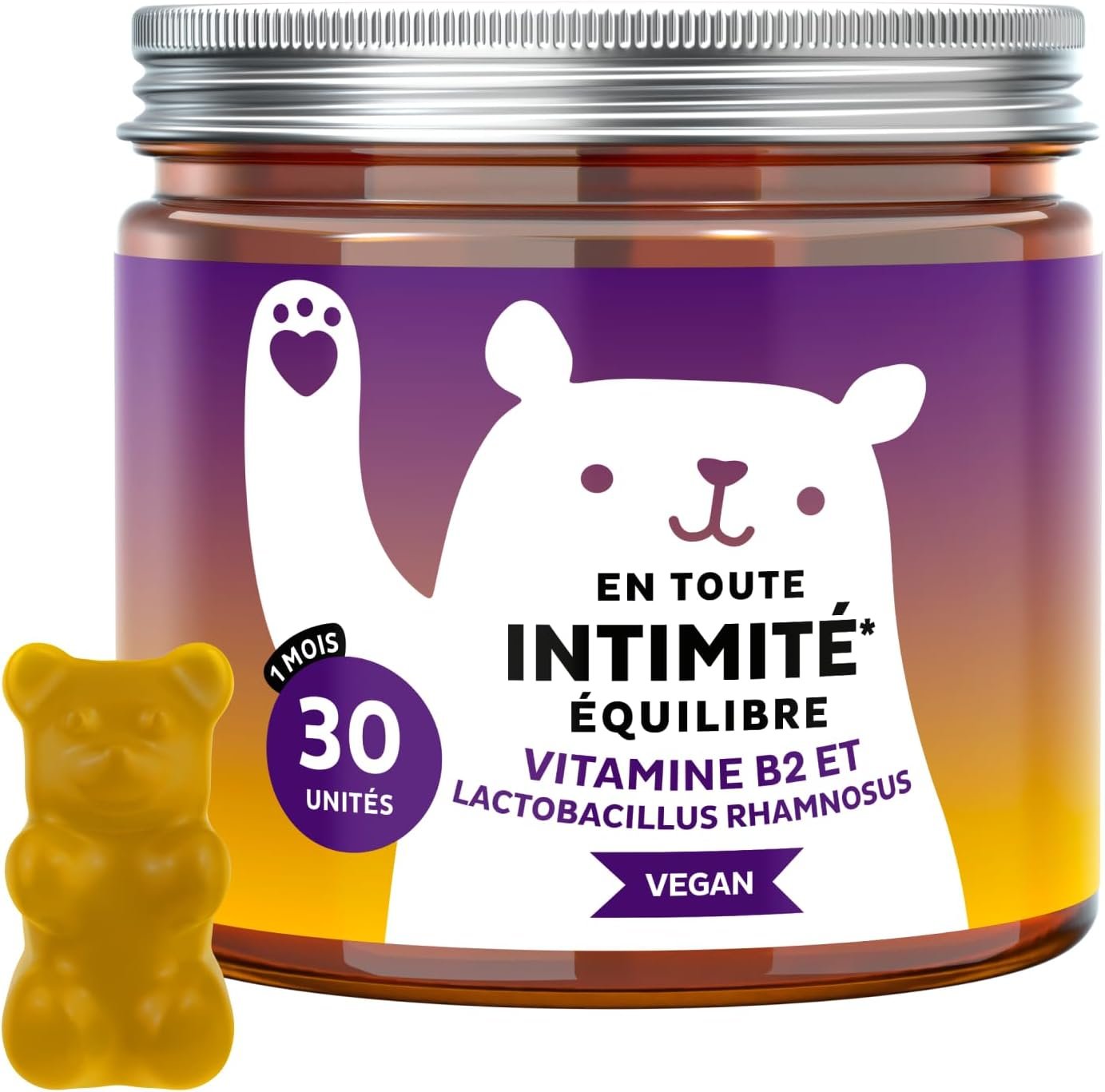 Gummies Riboflavine - Bien-être Intime - 30 unités | En Toute Intimité - Vitamine C, Poudre d'Ananas, Probiotiques - Cure de 1 mois - Sans Sucre Ajouté, Vegan - Complement Alimentaire