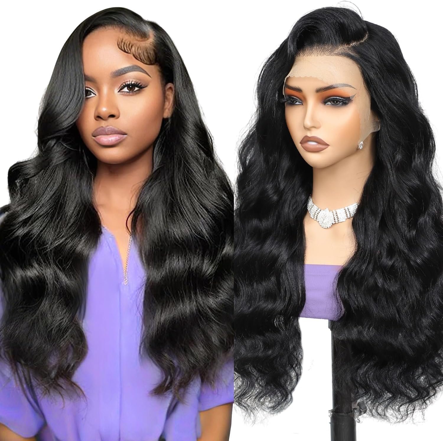 10 Pouces Perruque Femme Naturelle Brésilien 4x4 Bob Straight Wear and Go Glueless Wig Human Hair, Perruque Cheveux Humain Sans Colle 150% Densité Lace Wig Human Hairs For Black Women