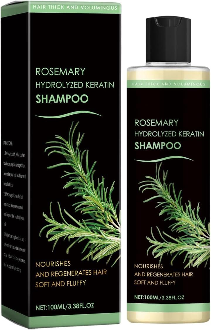 Shampooing Purifiant et Nourrissant au Romarin 100ml, Nettoie en Douceur, Améliore la Souplesse et l'Éclat, Apaise les Inconforts du Cuir Chevelu, Donne une Texture Douce et Volumineuse aux Cheveux