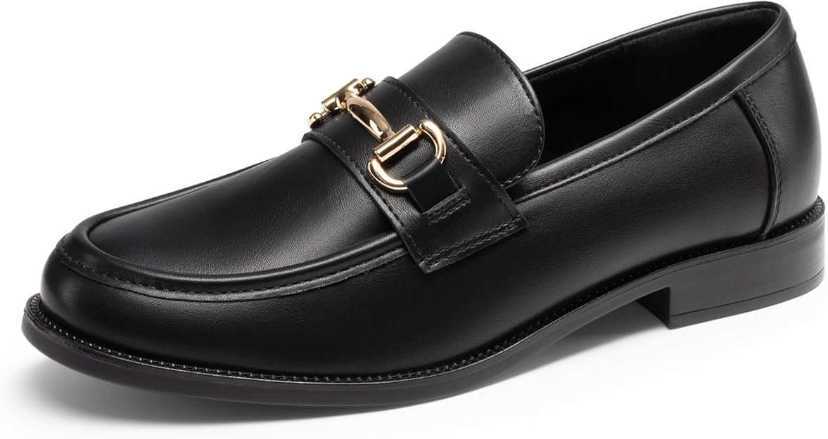 Mocassin Femme Confortables à Enfiler, Loafer Style Penny avec Mors Métal, Chaussures Femme Décontractées Chic pour Travail et Quotidien