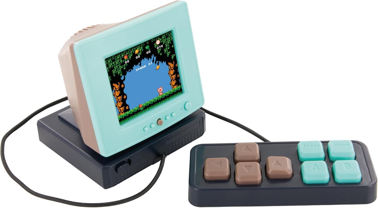 MISTER GADGET - MG3707 - Mini Console de Jeux Arcade 240 Jeux Rétro - Ordinateur Compact avec Écran et Manette - Idéal pour Amateurs de Jeux Vintage - Design Nostalgique - Multicolore - Standard