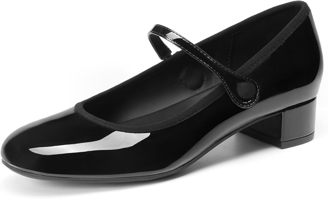 Escarpins Mary Jane Femme Petit Talon Confortable Chaussures Habillées Femme Bride Ajustable Bureau Quotidien