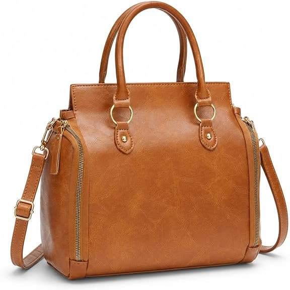 Tote Bag for Women, Medium Satchel Handbag with Adjustable Removable Crossbody Strap, Shoulder Purse for Work, Travel