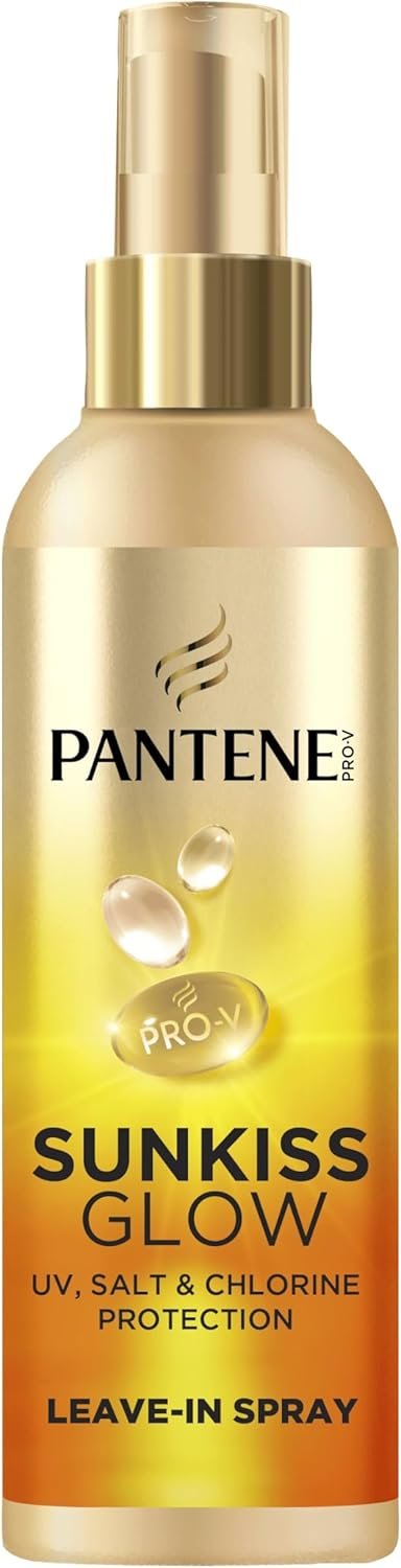 Spray sans rinçage Pantene Pro-V Sunkiss Glow 200ml. Aide à protéger contre les UVA, UVB, le sel et le chlore. Spray léger nourrissant et démêlant pour des cheveux forts et brillants