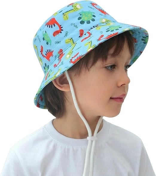 Chapeau de soleil pour enfant, protection UV 50, léger, à large bord, mentonnière réglable et doublure intérieure en maille, chapeau d'été pour filles et garçons (54 cm)