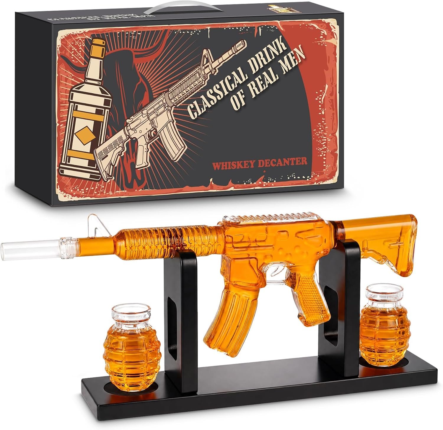 Coffret cadeau pour homme et papa, 550 ml, carafe à whisky avec 2 verres, cadeaux d'anniversaire pour mari, amateurs de whisky, accessoires de whisky pour bar