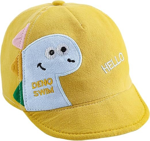 Casquette de Baseball pour Bébé Enfant Eté Chapeau de Soleil Protection UV Broderie Ours Dinosaure Elastique Garçons Filles 1 à 4 Ans
