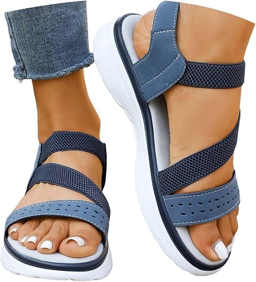 Sandales Femme Confort Été Chaussure Confortable Orthopédiques Hallux Valgus Pantoufles Antidérapantes Basket Sans Lacet Mules Cuir Piscine Plage Maison Sliders