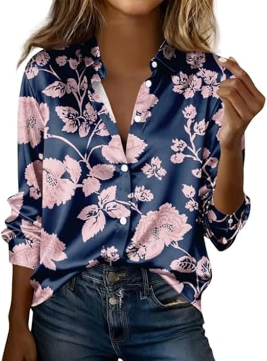 Chemise Femme Blouse Boutonnée Col Classique Manches Longues