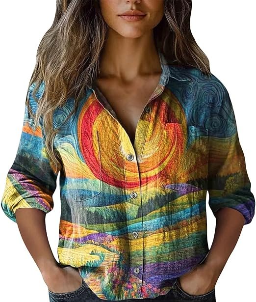 Shirt Femme Manches Courtes Blouse Boheme Femme