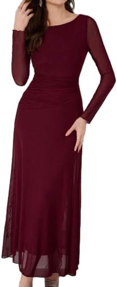 Femmes Maille à manches longues A-Line Robe de mariée