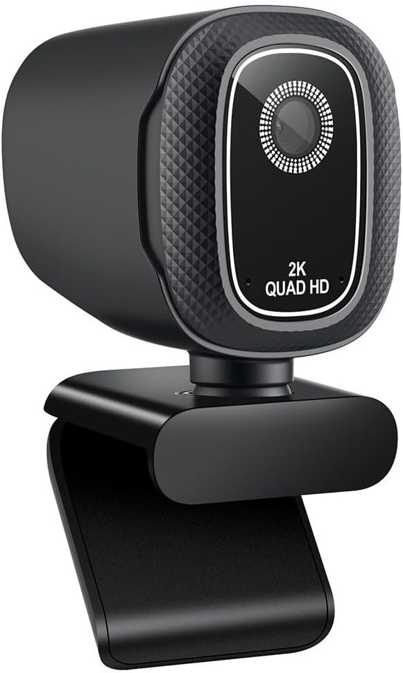 Webcam 4K avec microphone pour diffusion en direct – Caméra d'ordinateur USB Full HD avec obturateur de confidentialité pour la maison, le bureau, les conférences