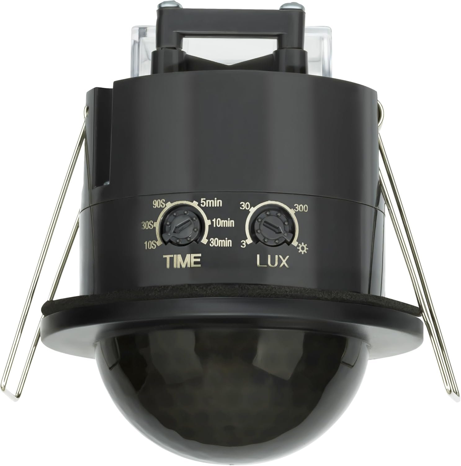 Détecteur de Mouvement Extérieur Encastré 20m/360° Plafond, Lot de 2 Programmable, Compatible LED 600W, Encastrement Ø63-66mm, Détecteur 77x77x88mm, Capteur Infrarouge PIR, 3 Fils