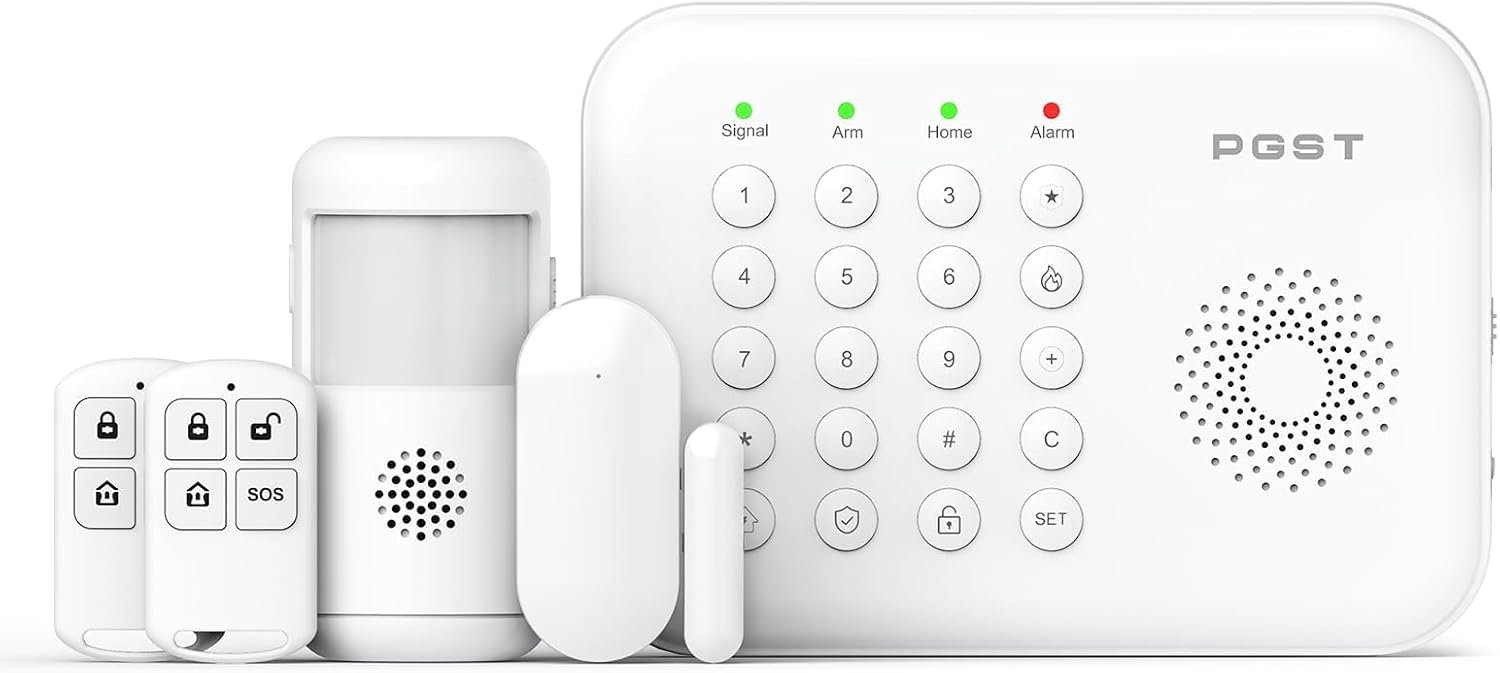 Alarme Maison sans Fil,Système De Sécurité Domestique 4G/WiFi avec Capteurs De Porte/fenêtre,Détecteur de Mouvement,Alertes Instantanées Via l’Application,Compatible avec Alexa et Google