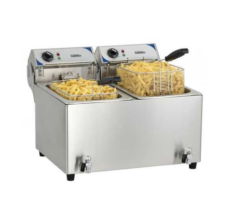 Friteuse électrique avec vidange 2 x 10 litres - CFEV102B