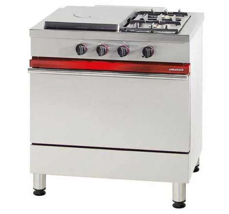 Fourneau 2 feux vifs 1 plaque de coup feu / 1 four Gaz 620 x 400