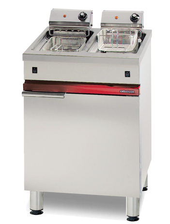 Friteuse électrique 2x6 litres sur coffre - 2x4.5 kW