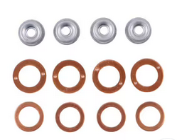 Kit de joint d'injecteur 4 cylindres avec bouclier thermique pour Kubota V1505 V1903 V2003T V2003 V2203 Bobcat 645 743 751 753 763 773 S100 S150 S160 S175 S185 S70