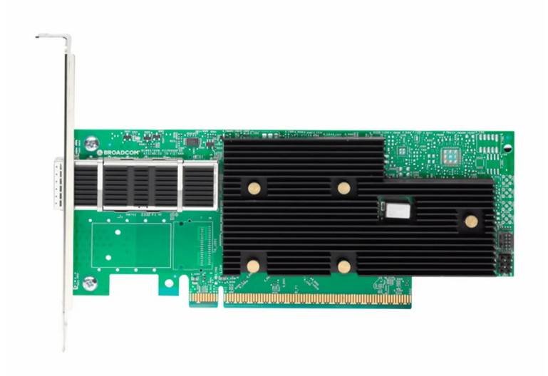 Carte d’Interface Réseau Ethernet Broadcom® BCM957608-P1400GDF00, QSFP112-DD 400G à Port Unique, PCIe 5.0 x 16