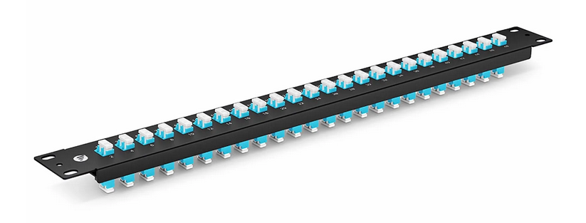 Panneau d'Adaptateur à Fibre Optique FHU® 1U 19", 48 Fibres OM4 Multimode et 24 Ports Adaptateurs LC UPC Duplex