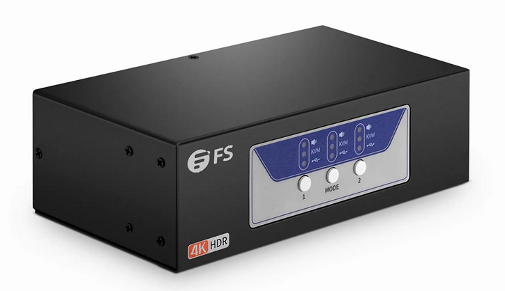 Switch KVM de Bureau à 2 Interfaces DisplayPort et Ports USB et Audio, Câbles Inclus