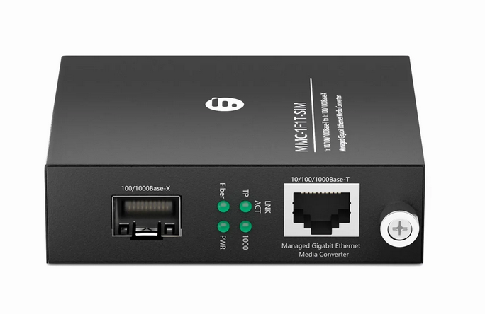 Module Enfichable, Prise Standard Européenne, Convertisseur de Média Gigabit Ethernet Géré, 1x 10/100/1000Base-T RJ45 vers 1x 100/1000Base-X SFP