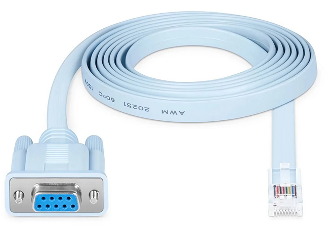 Câble de Console RJ45 (Mâle) vers DB9 (Femelle) de 2 m (7ft), Bleu