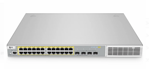 S3410-24TF-P, Switch Ethernet L2+ PoE+ à 24 Ports, 24 x Ports PoE+ @370W, avec 4x SFP Uplinks 1Gb, Puce Broadcom