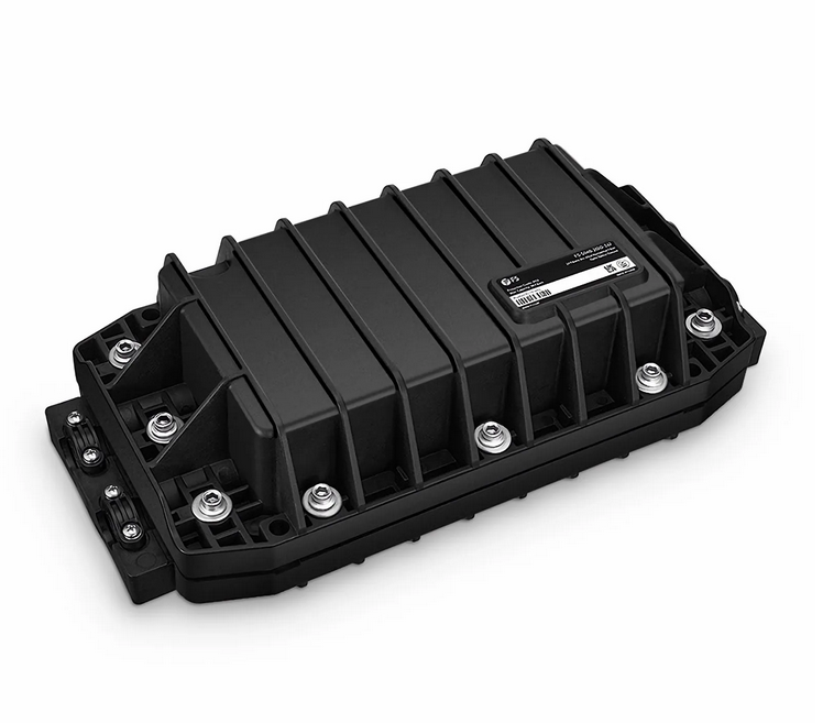 Boîtier d'Épissure Optique en Ligne 2 Entrées-2 Sorties pour 96 Fibres, Joint Mécanique, avec 1 Plateau d'Epissure de Fusion Préinstallé