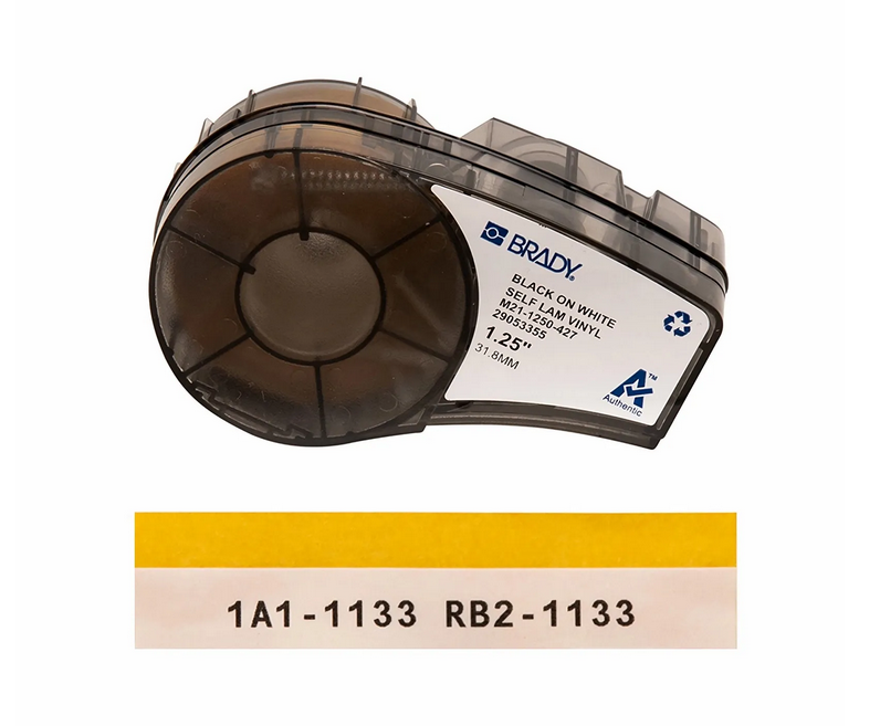 Étiquettes auto-laminantes avec ruban, 3,175 cm (l) x 4,277 cm (l), pour imprimantes M210 et M211, en rouleau continu, noir sur blanc