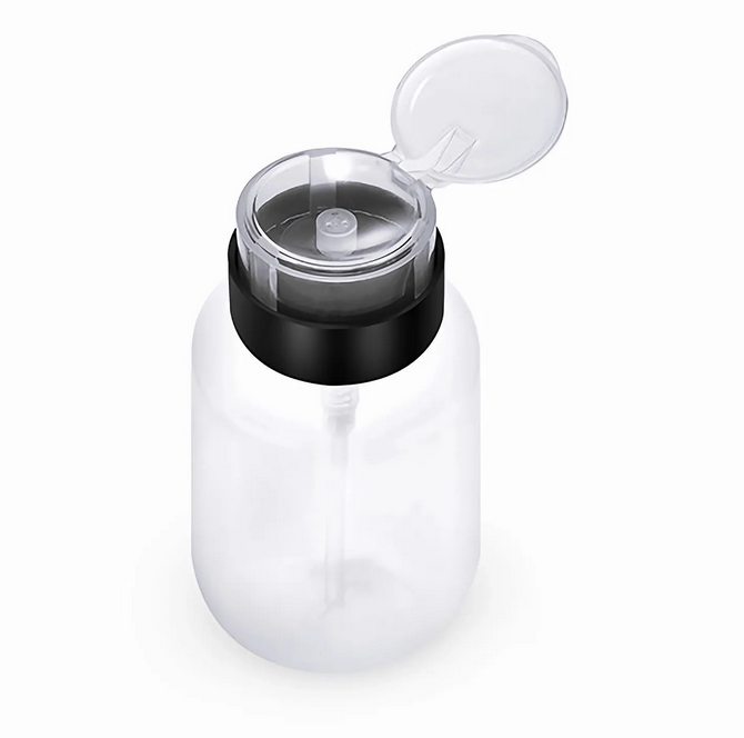 Bouteille d'Alcool Étanche Transparente avec Pompe, 8 oz