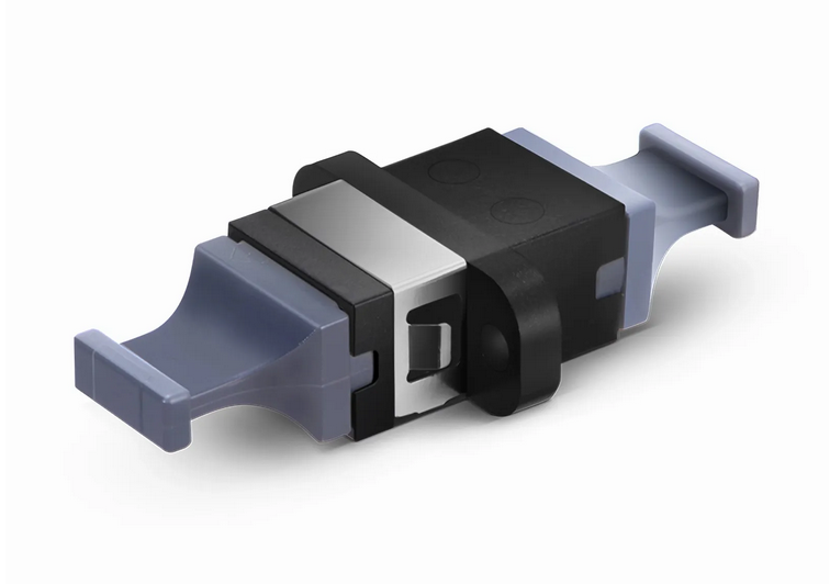 Adaptateur/Coupleur de Fibre Optique US Conec MTP®/MPO-8/12/24 avec Bride, Noir, Key Up vers Down