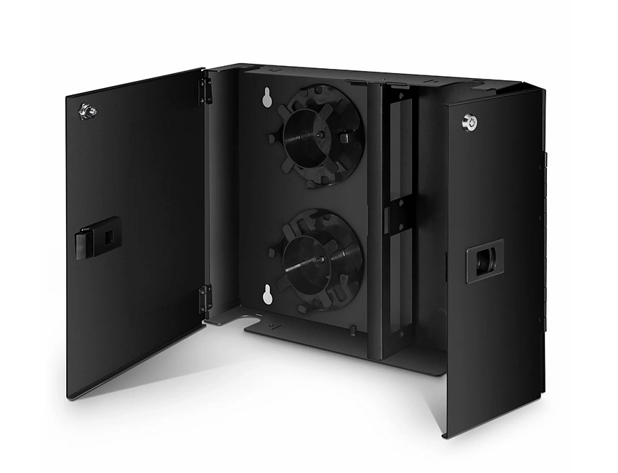 Coffret de Montage Mural FHD® à Fibre Optique Déchargé, 48 Fibres (LC), Double Portière, Peut Accueillir jusqu'à 2 Cassettes ou Panneaux FHD®