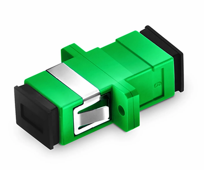 Adaptateur/Coupleur de Fibre Optique SC/APC vers SC/APC Simplex OS2 Monomode avec Bride (10pcs/paquet)