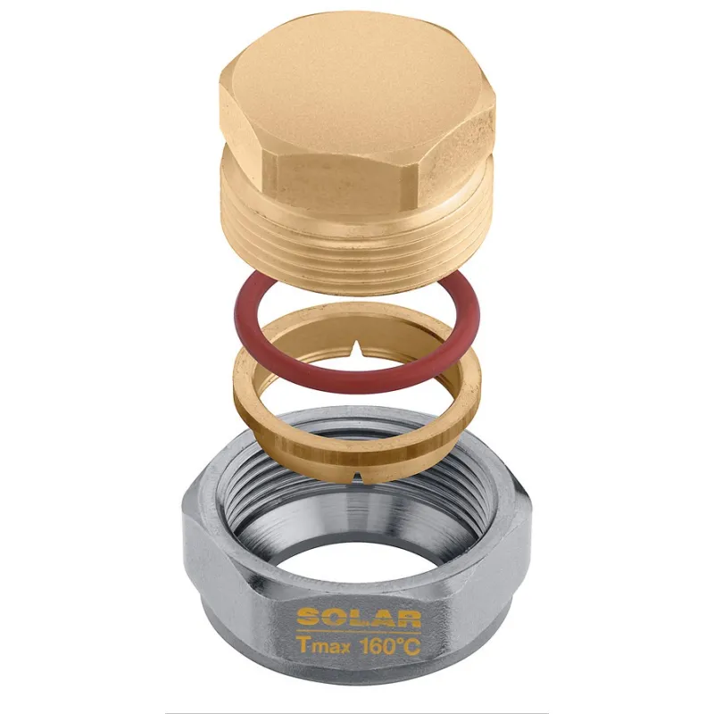 Raccord bouchon à compression pour circuit solaire laiton Ø22